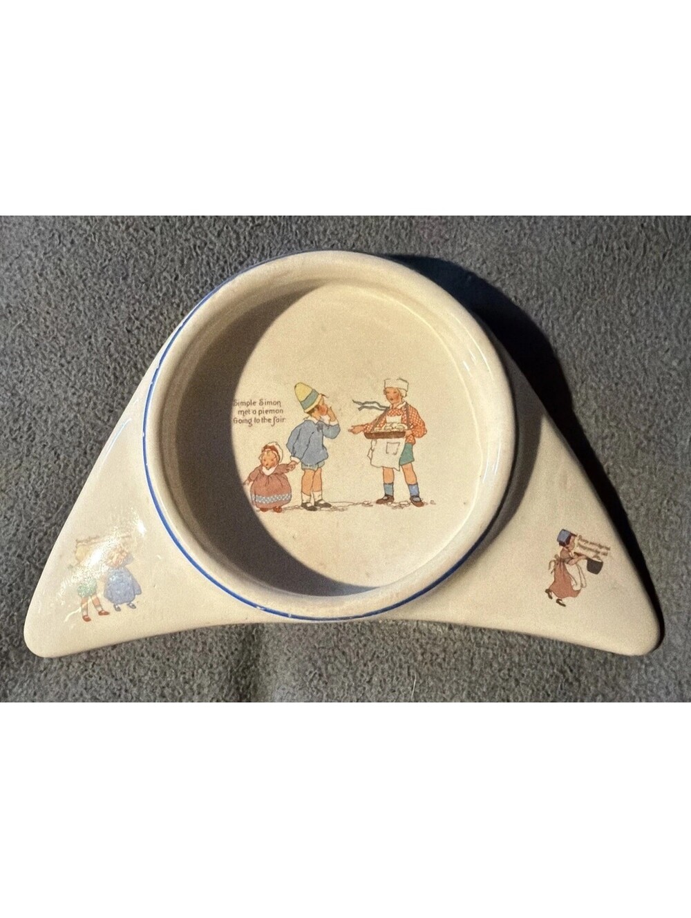 1900’s Underwood High Chair Porcelain  Baby Plate Dish Children Plate